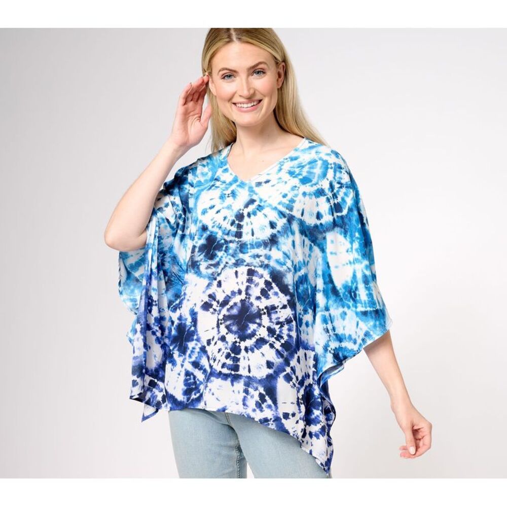 SUNNYLiFE Women's Top Sz 2XS (XXS) Woven Aloha Poncho Multi-colored A596081